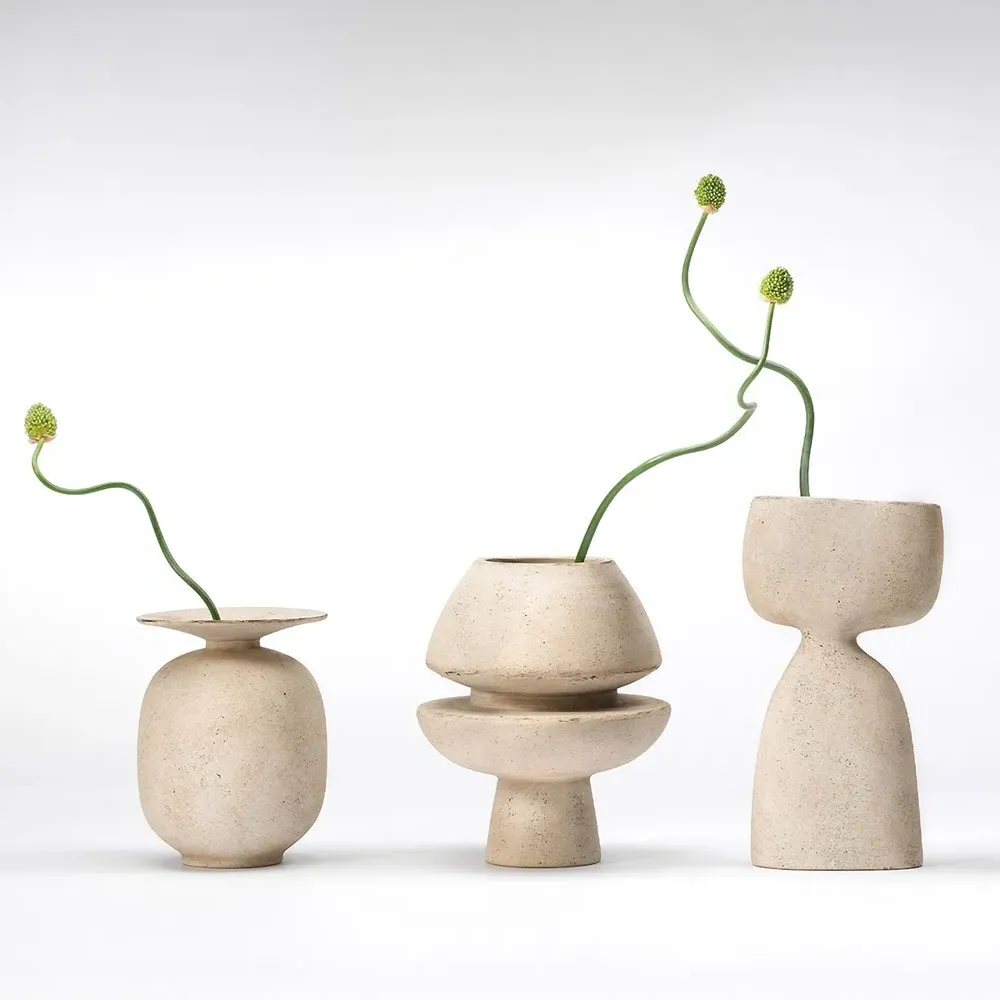 Diego Textured Decorative Vase - Off White, Ceramic