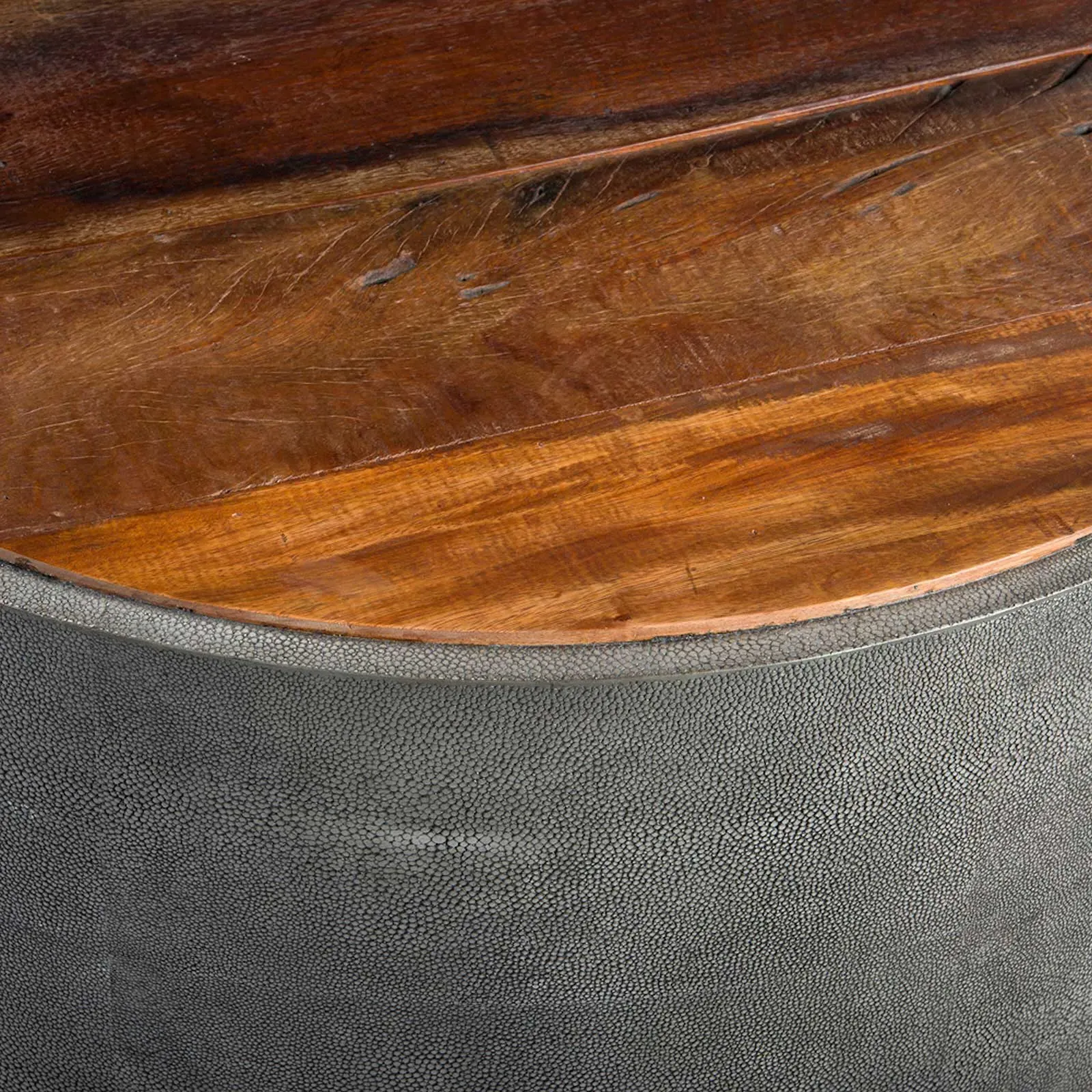 Dieter Round Coffee Table - Grey, Reclaimed Wood