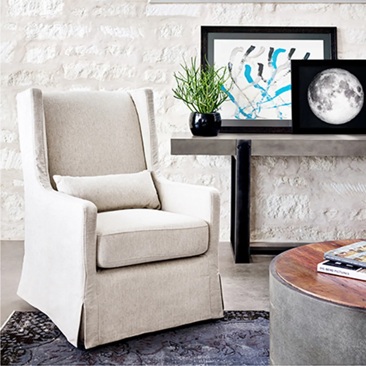 Dieter Round Coffee Table - Grey, Reclaimed Wood