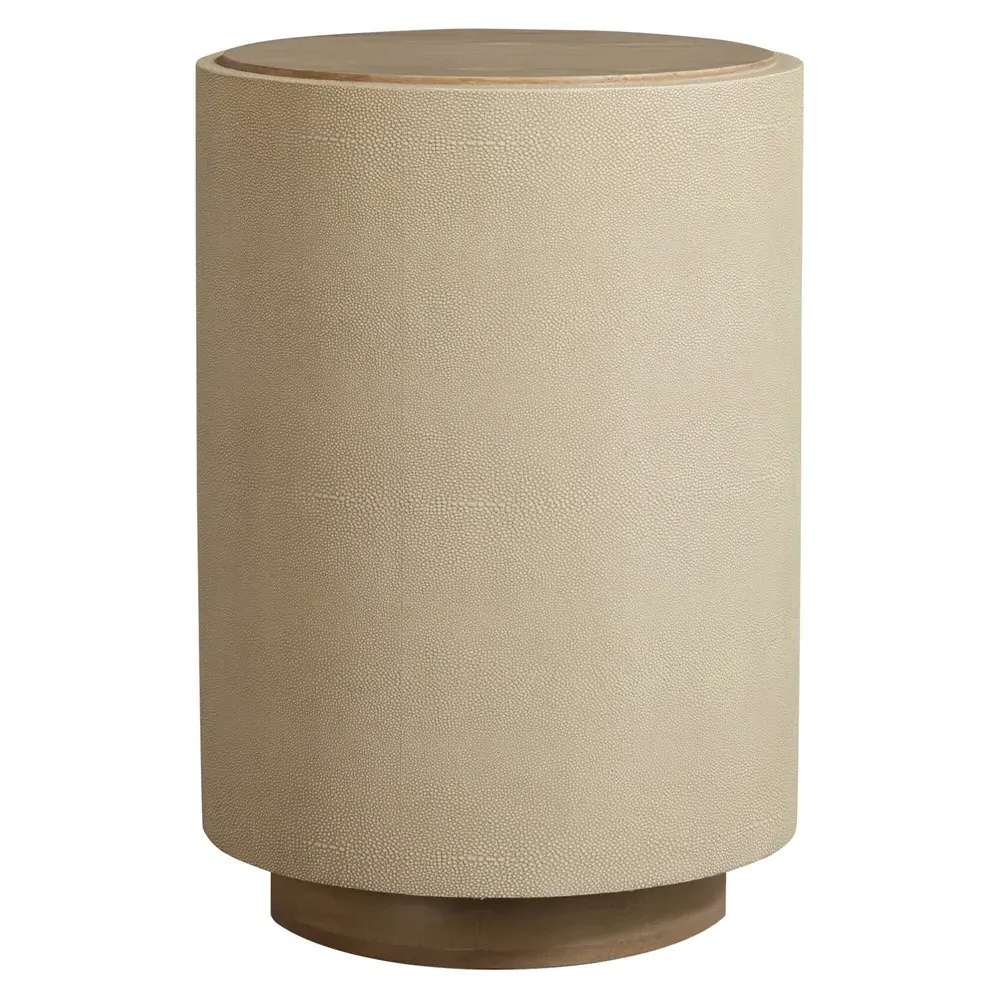Dieter Round Drum Side Table - Cream, Oak image