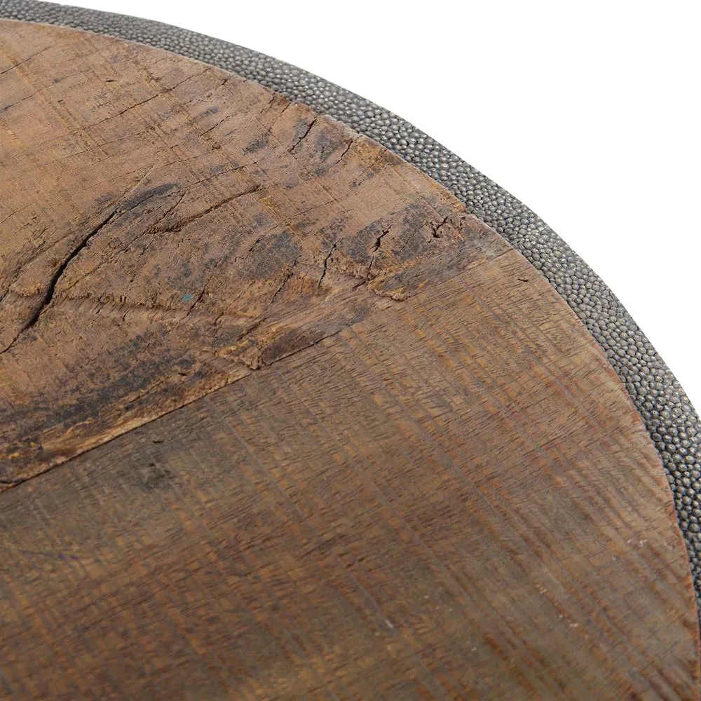 Dieter Round Side Table - Grey, Reclaimed Wood