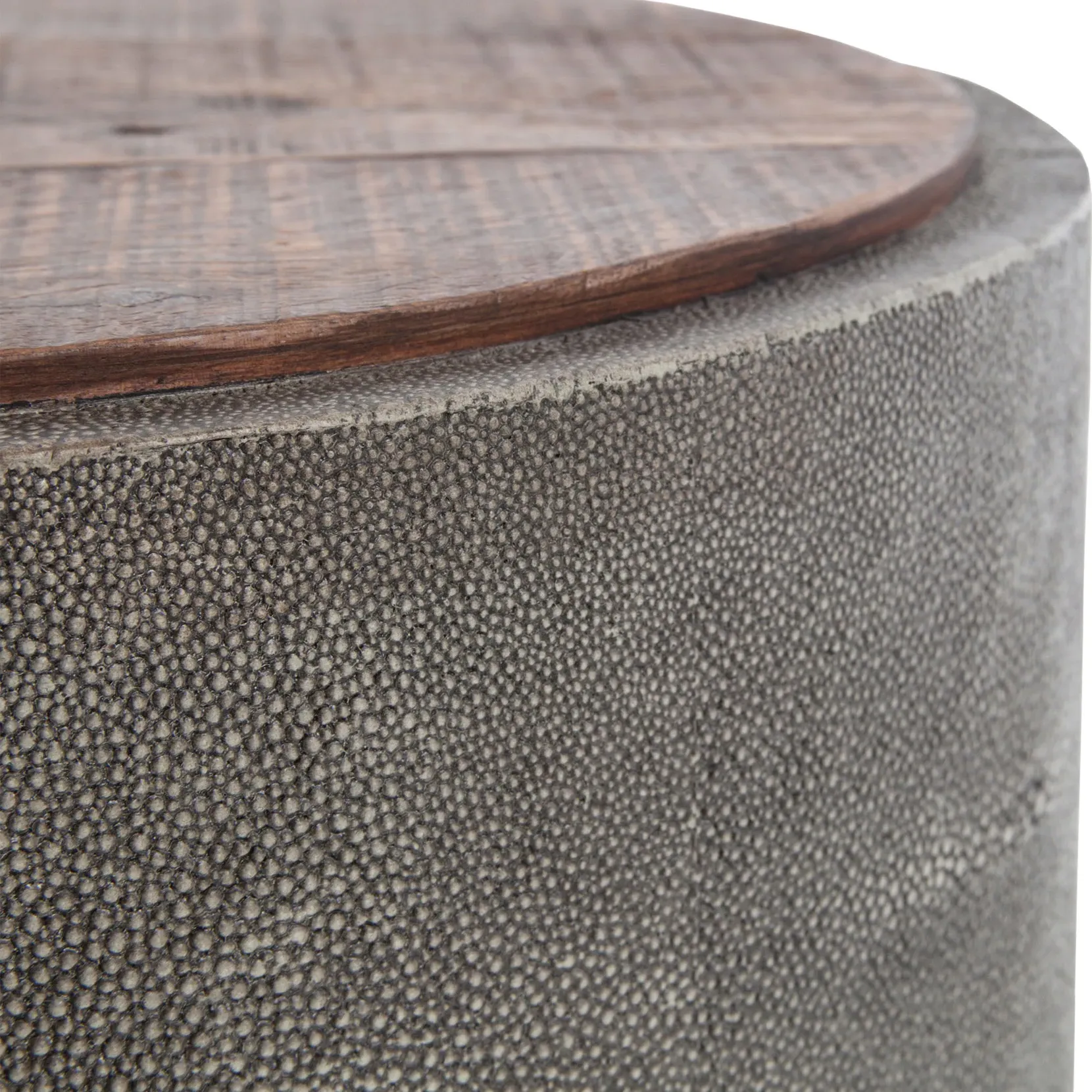 Dieter Round Side Table - Grey, Reclaimed Wood