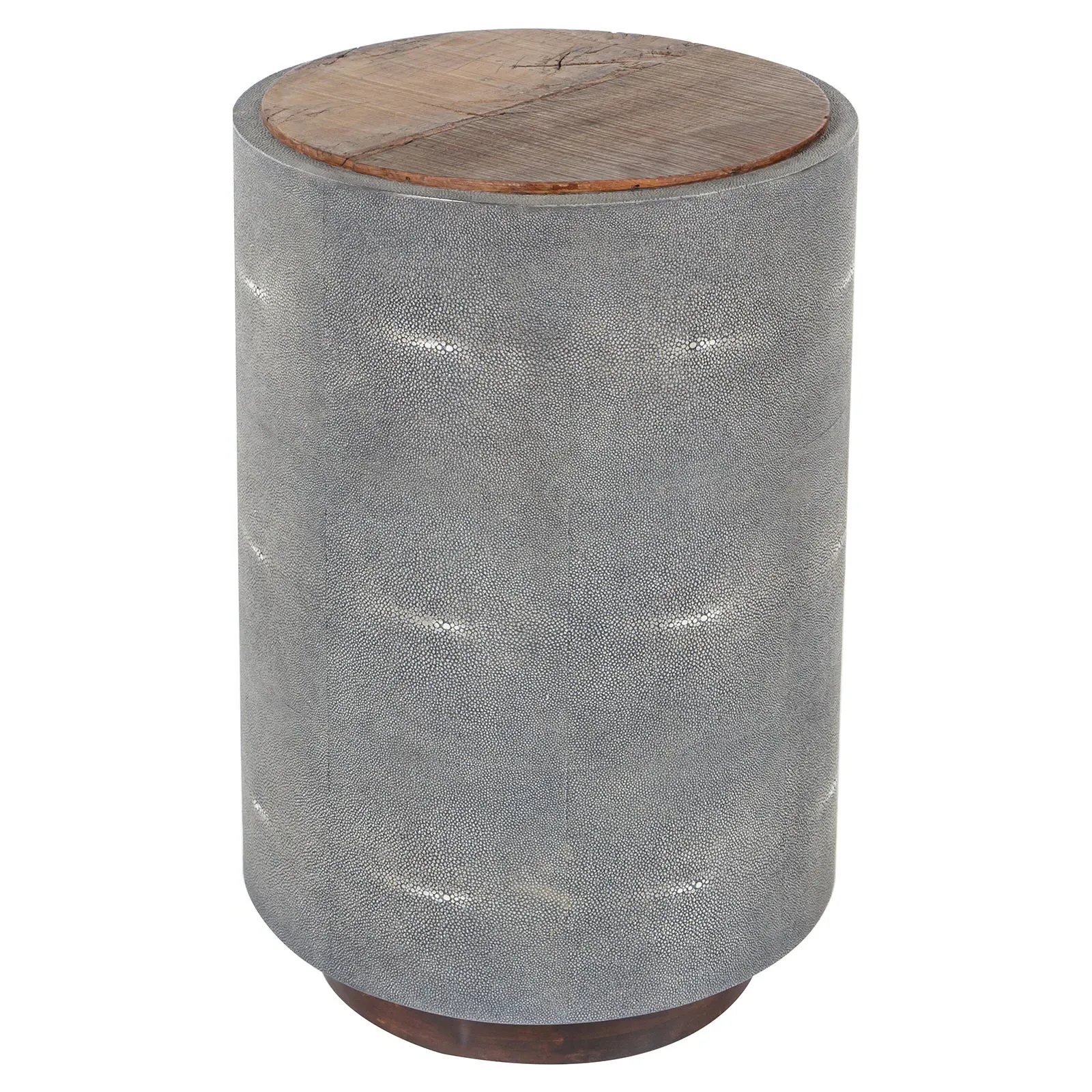 Dieter Round Side Table - Grey, Reclaimed Wood