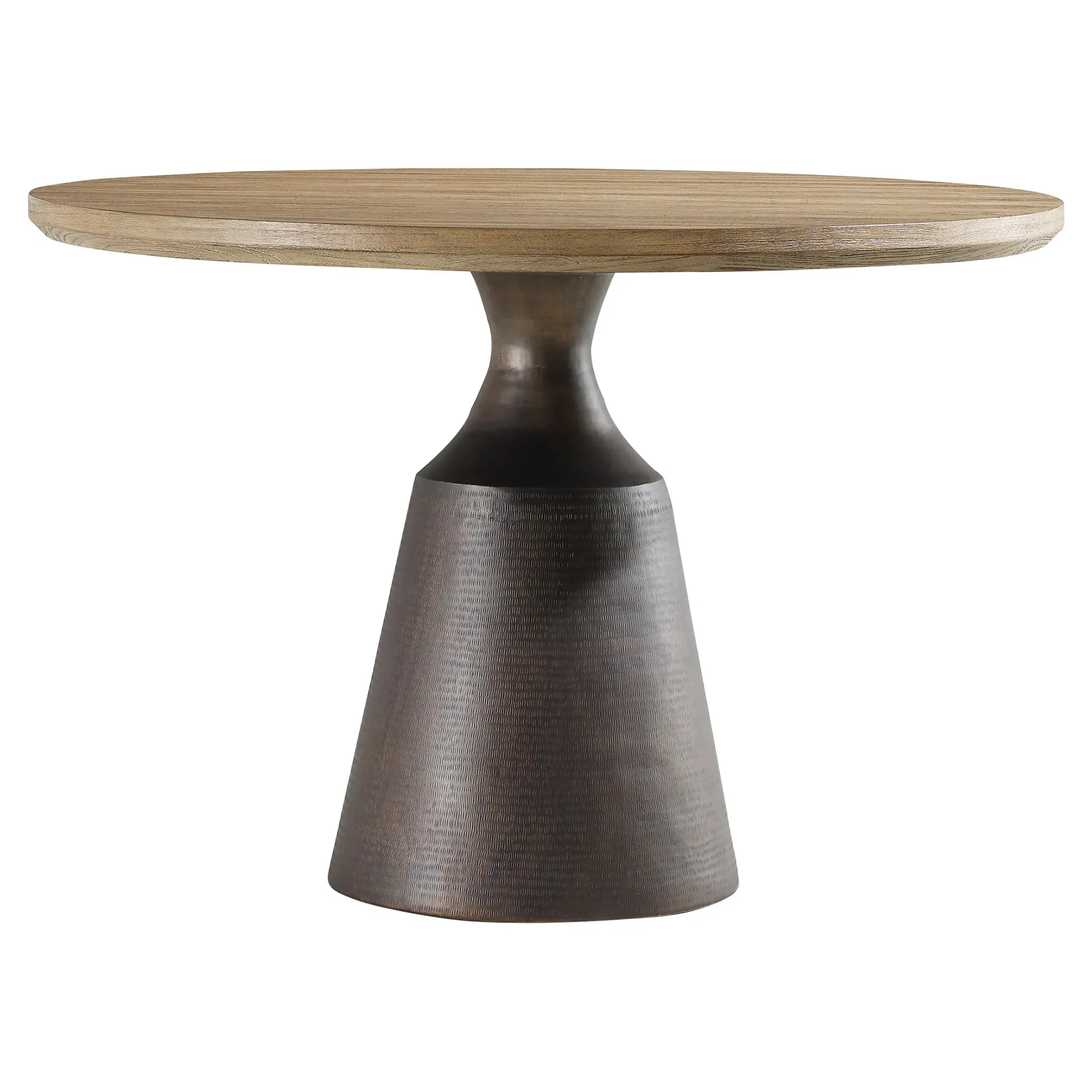 Dinalyn Round Dining Table - Bronze, Teak image