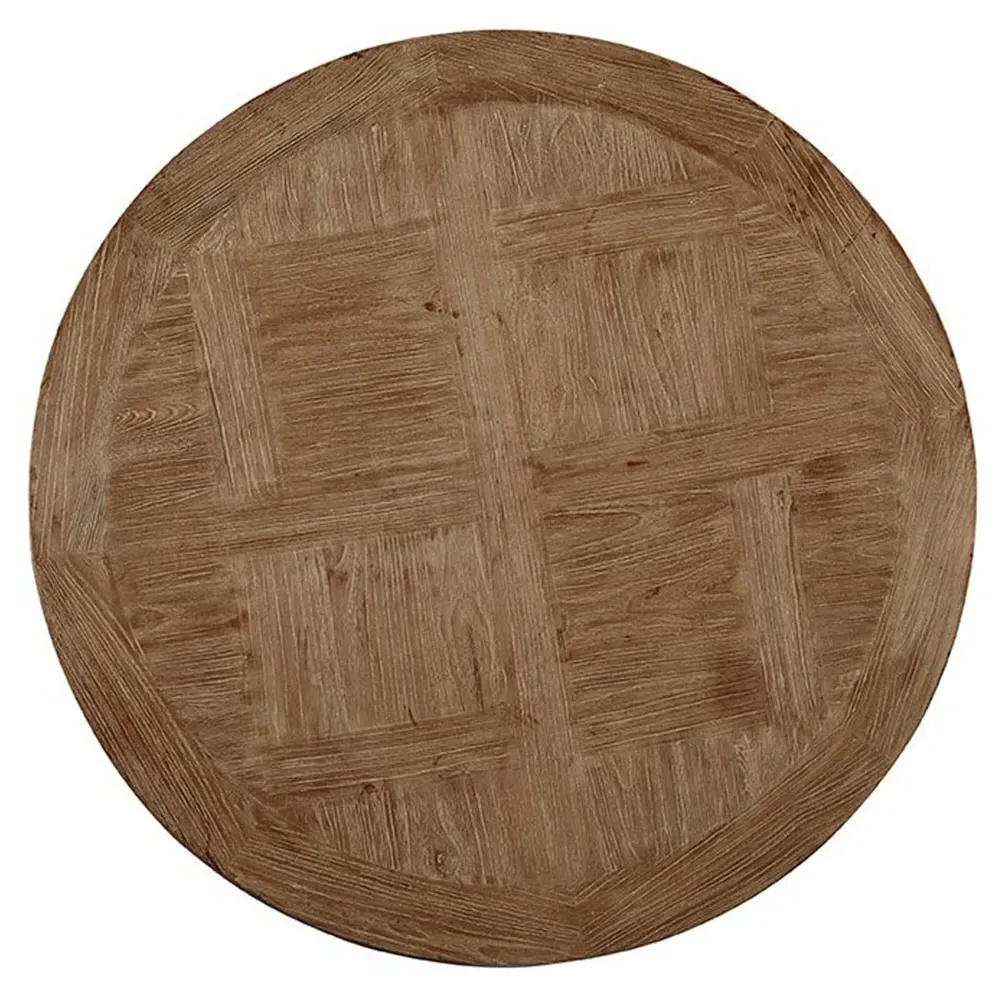 Dinelle Round Coffee Table - Brown, Elm Wood