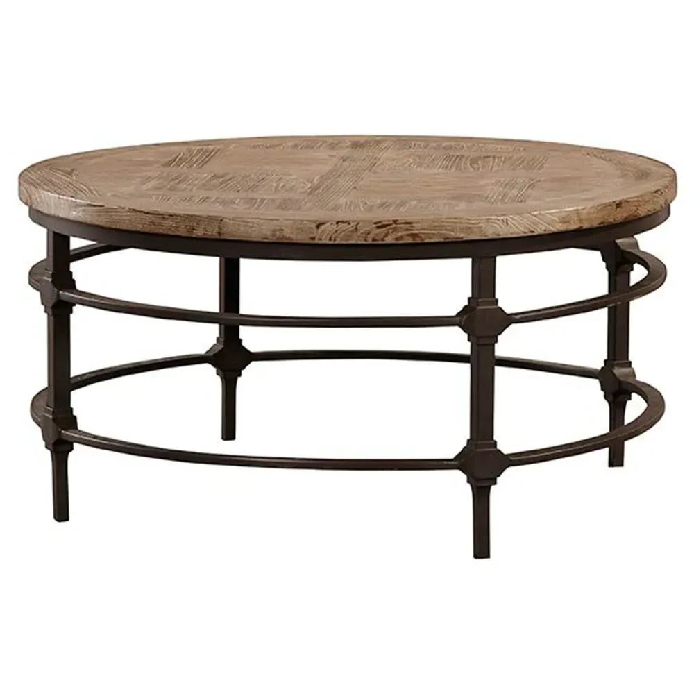 Dinelle Round Coffee Table - Brown, Elm Wood image