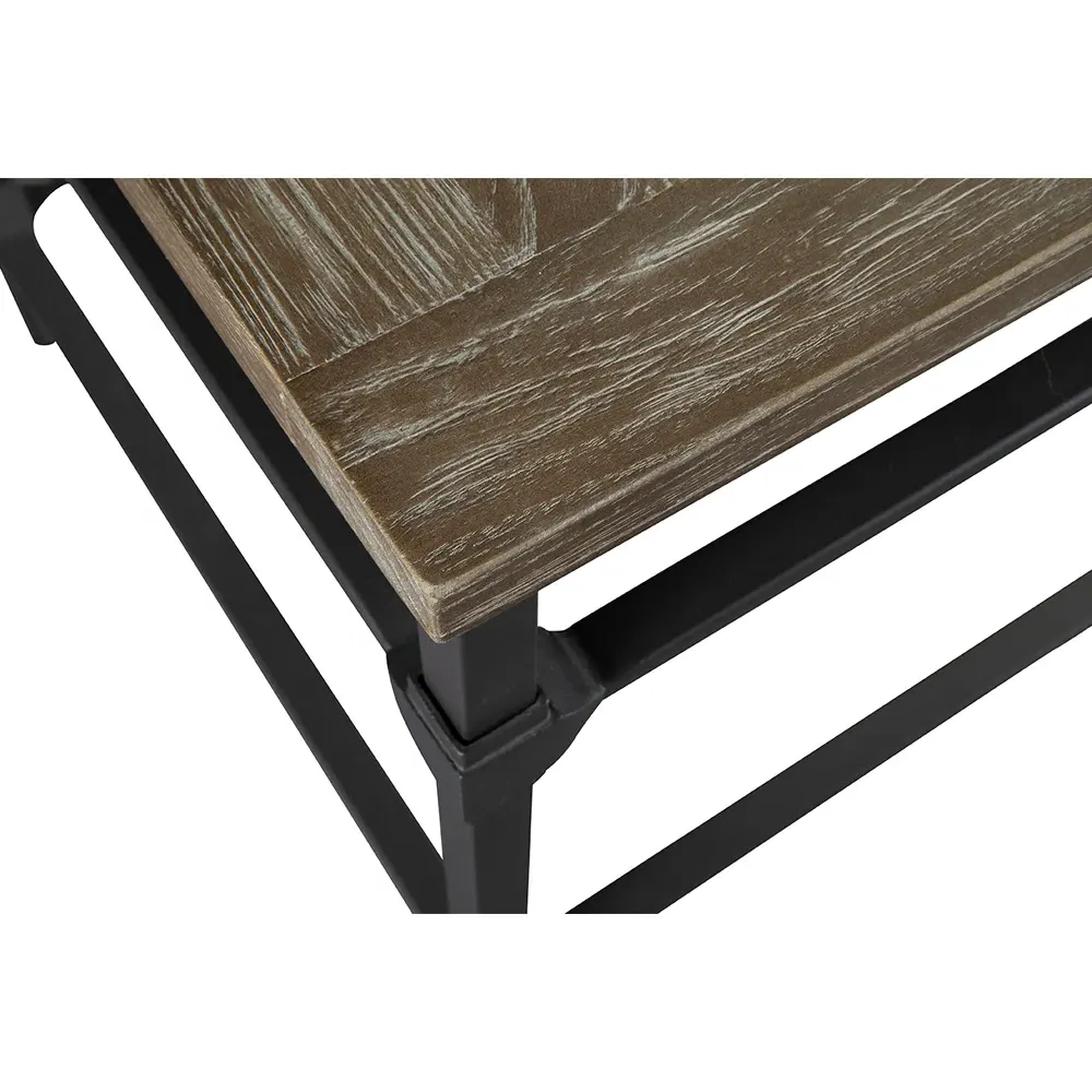 Dinelle Square End Table - Brown, Oak Wood