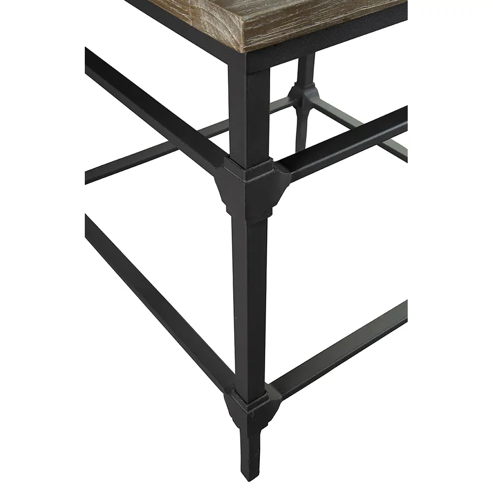 Dinelle Square End Table - Brown, Oak Wood