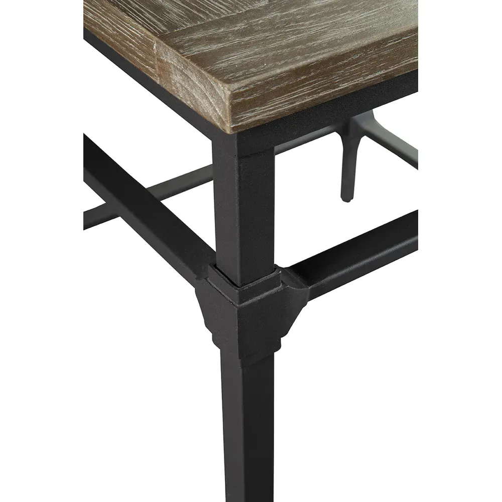 Dinelle Square End Table - Brown, Oak Wood