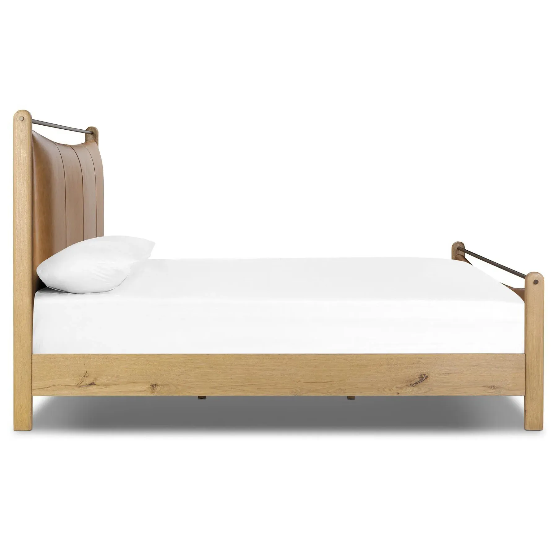 Dino King Size Tufted Bed - Brown, Oak