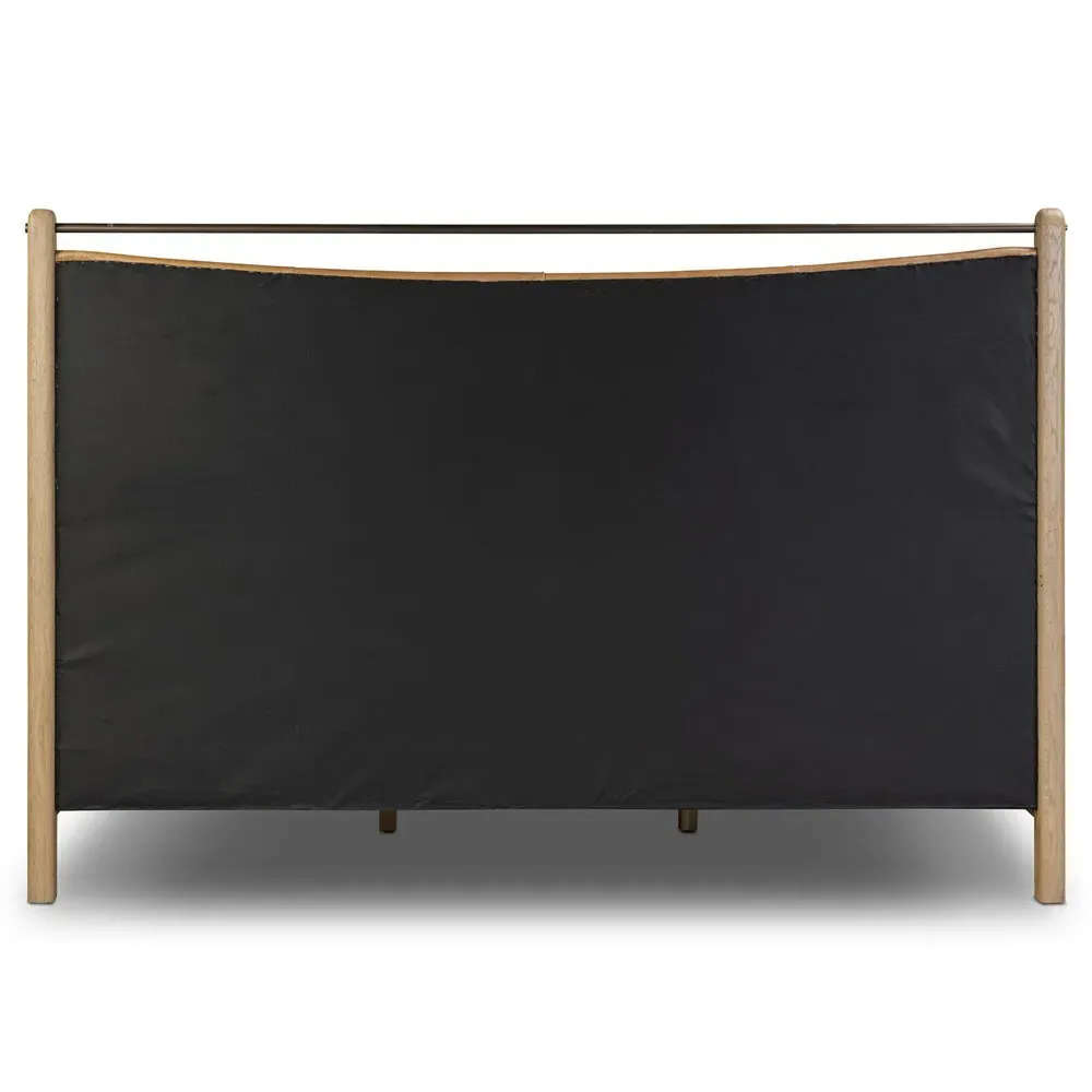 Dino King Size Tufted Bed - Brown, Oak