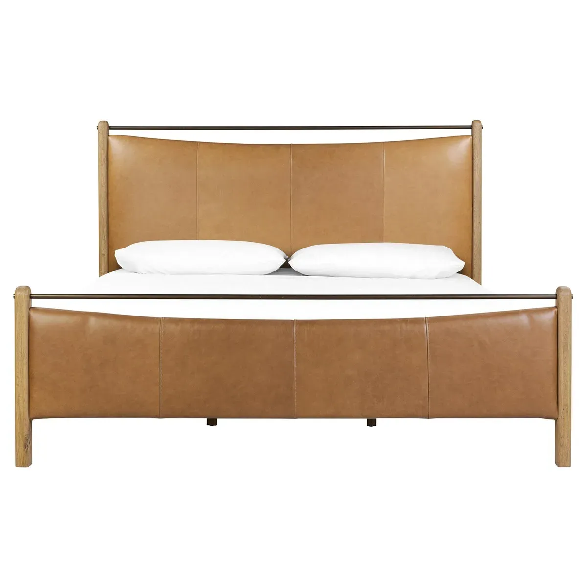 Dino King Size Tufted Bed - Brown, Oak image