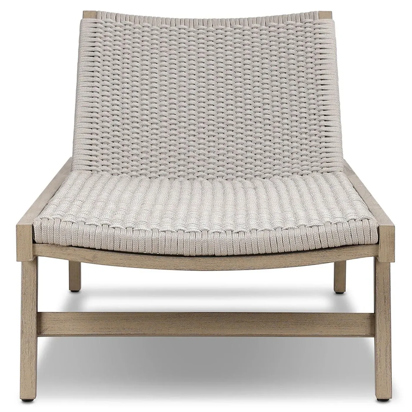 Dion Adjustable Outdoor Chaise Lounge - Light Grey, Teak