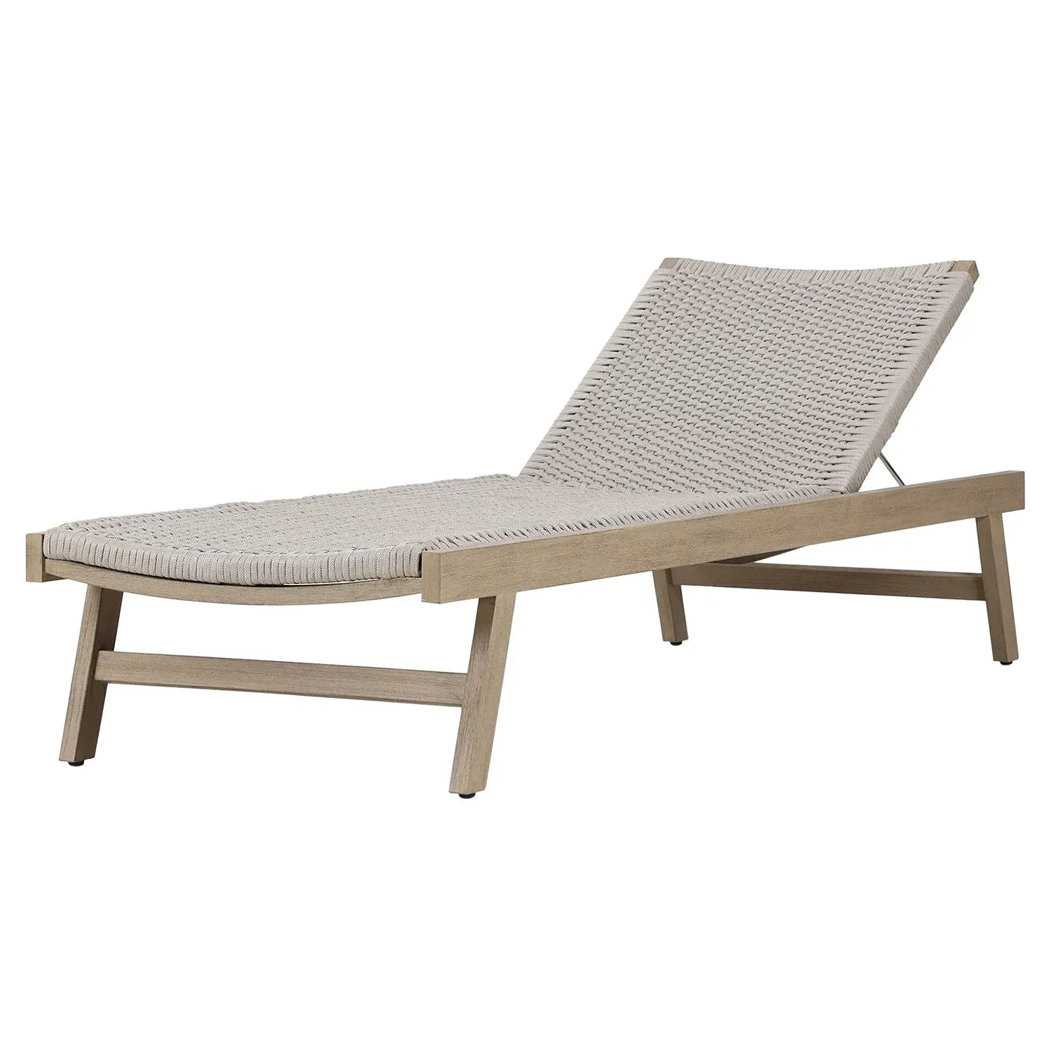 Dion Adjustable Outdoor Chaise Lounge - Light Grey, Teak