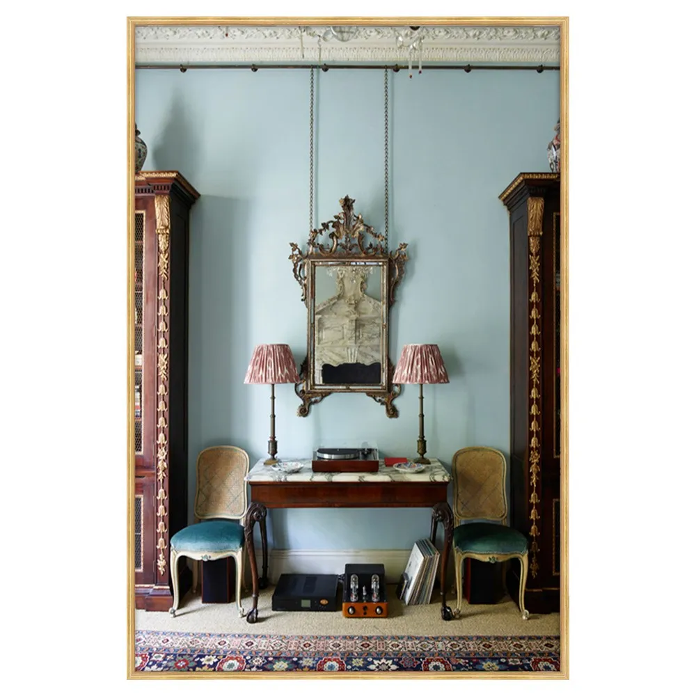 Dion Framed Photograph - Blue, Gold