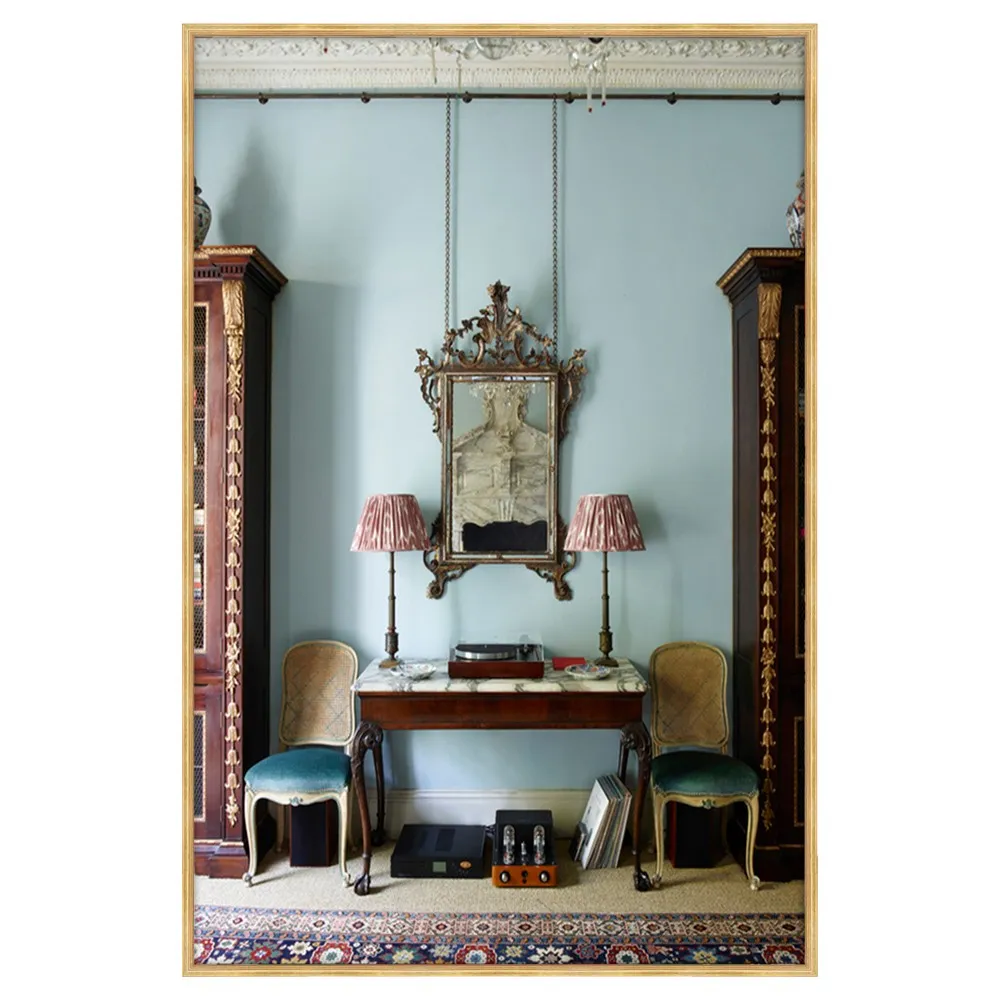 Dion Framed Photograph - Blue, Gold