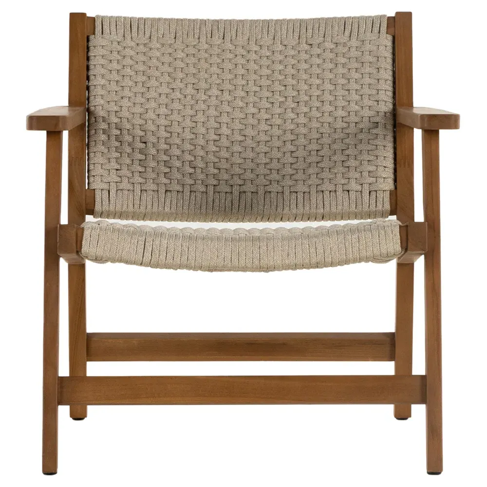 Dion Outdoor Arm Chair - Light Brown, Teak