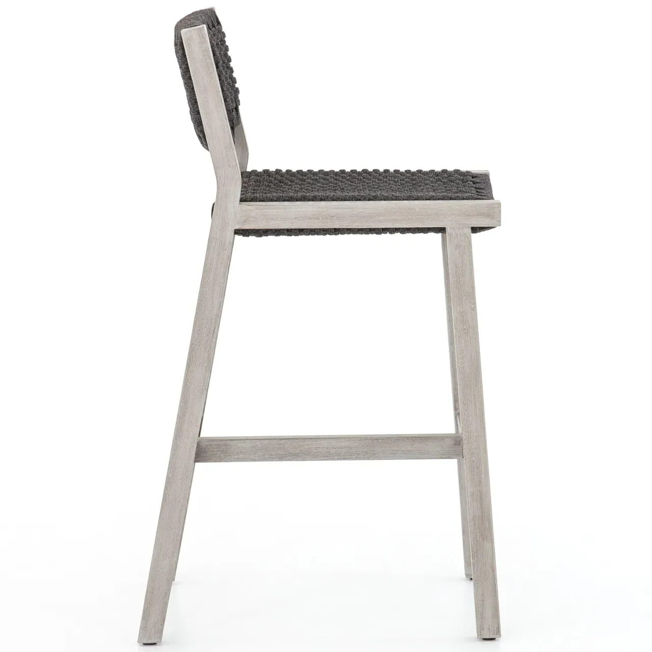 Dion Outdoor Bar Stool - Dark Grey, Teak