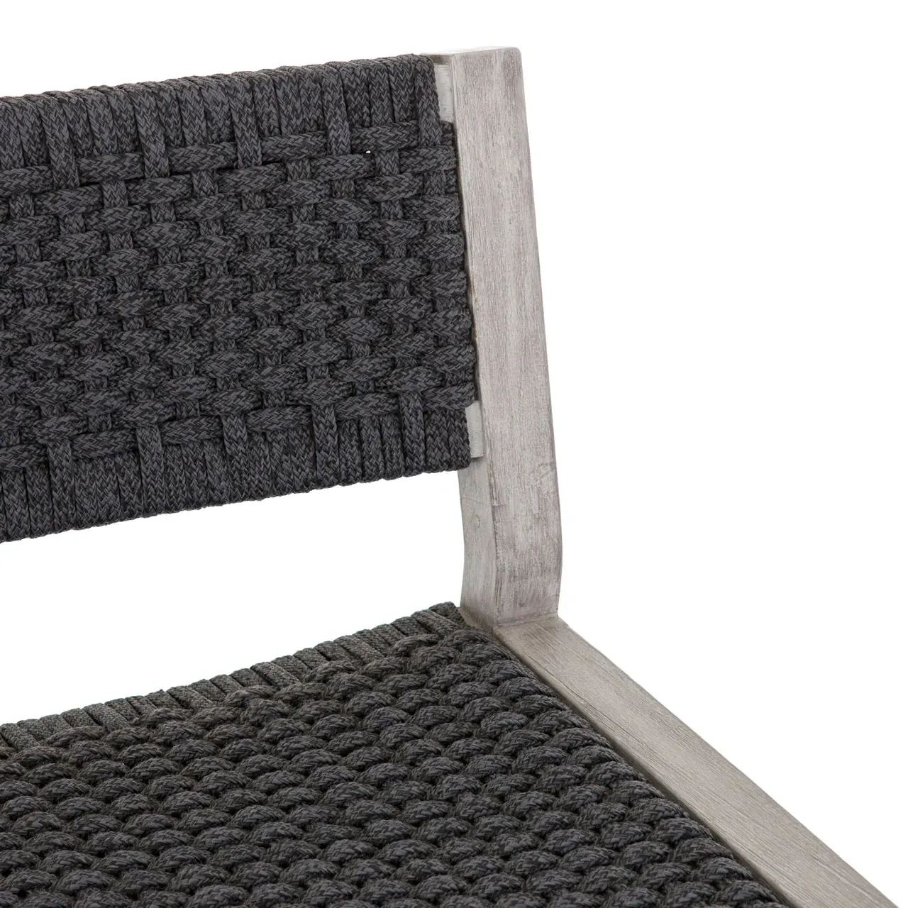 Dion Outdoor Bar Stool - Dark Grey, Teak