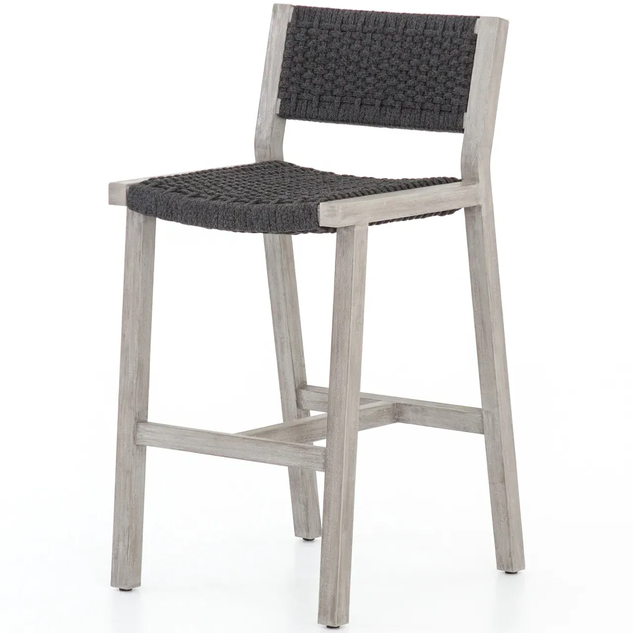 Dion Outdoor Bar Stool - Dark Grey, Teak