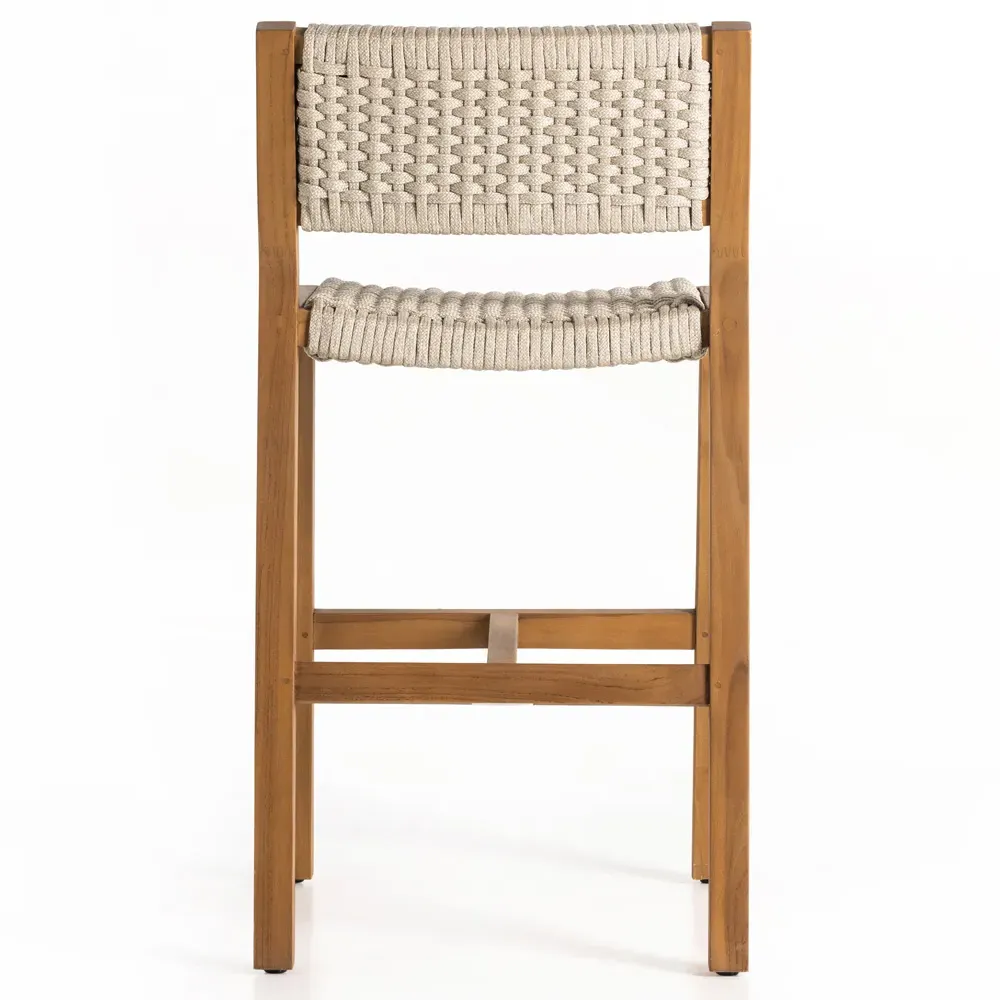 Dion Outdoor Counter Stool - Light Brown, Teak