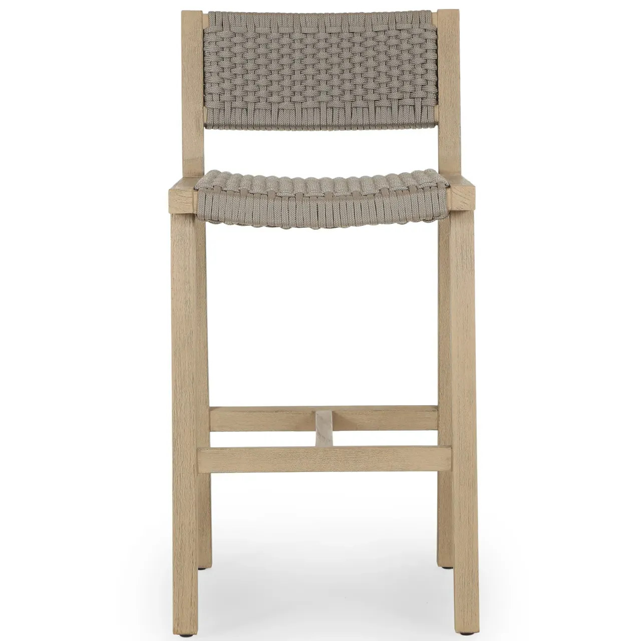 Dion Outdoor Counter Stool - Light Grey, Teak