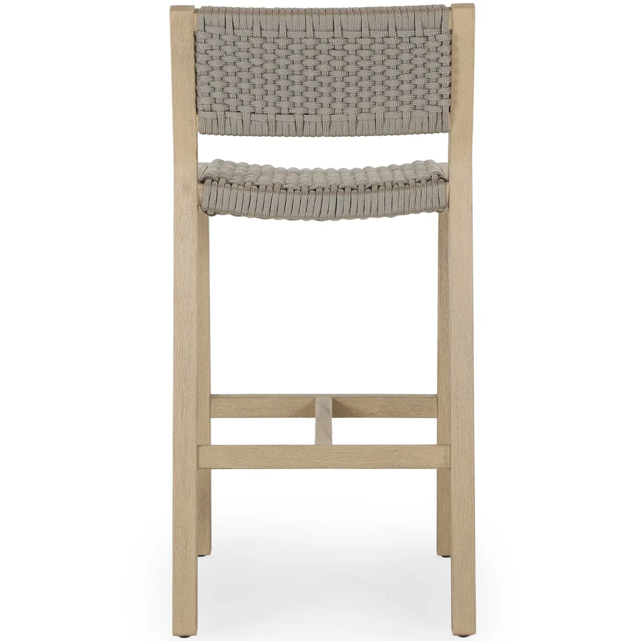 Dion Outdoor Counter Stool - Light Grey, Teak