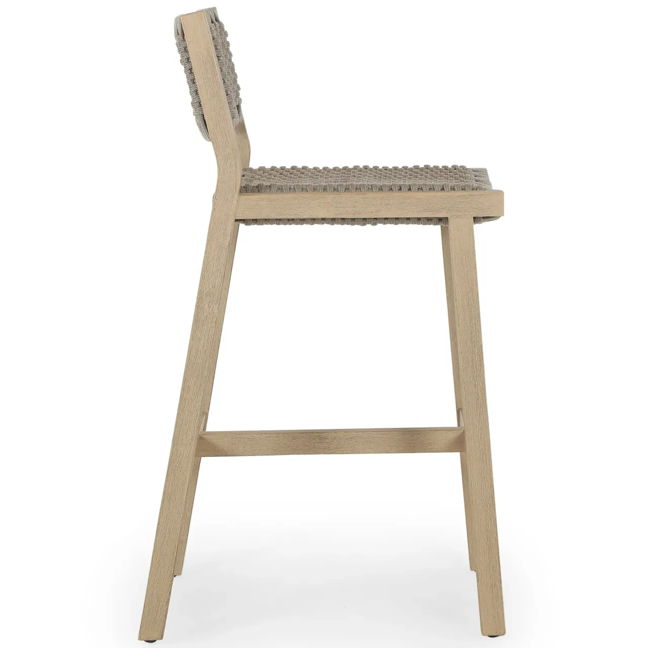 Dion Outdoor Counter Stool - Light Grey, Teak