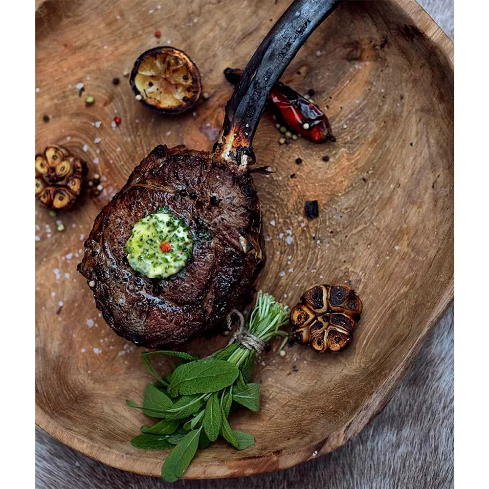 Dionne Round Serving Platter - Natural, Teak Wood