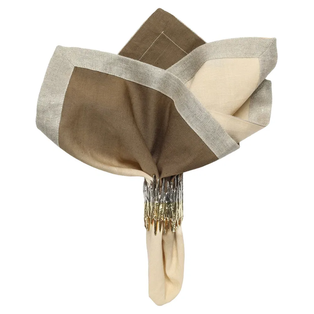 Dip Dye Linen Napkin Set of 4 - Brown