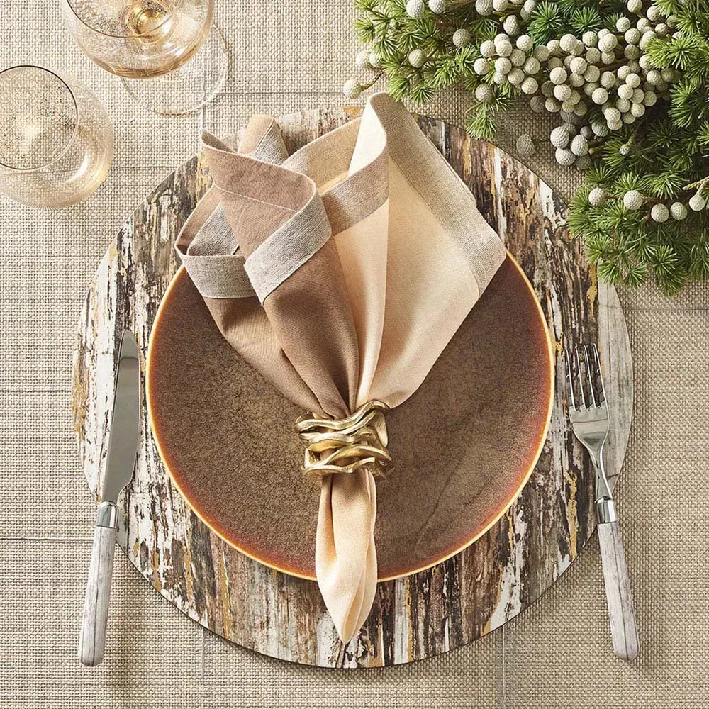 Dip Dye Linen Napkin Set of 4 - Brown