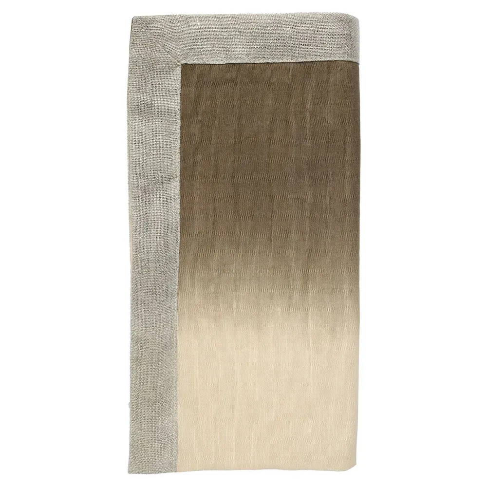 Dip Dye Linen Napkin Set of 4 - Brown image