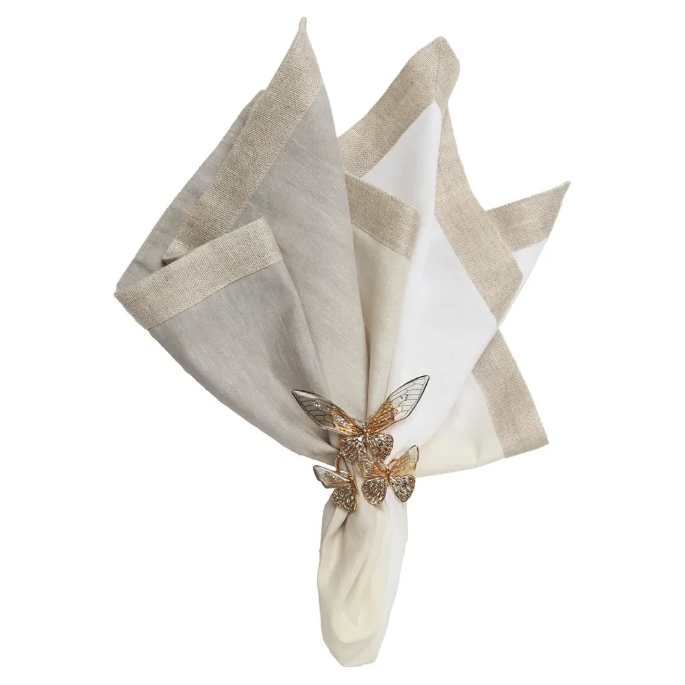 Dip Dye Linen Napkin Set of 4 - Silver