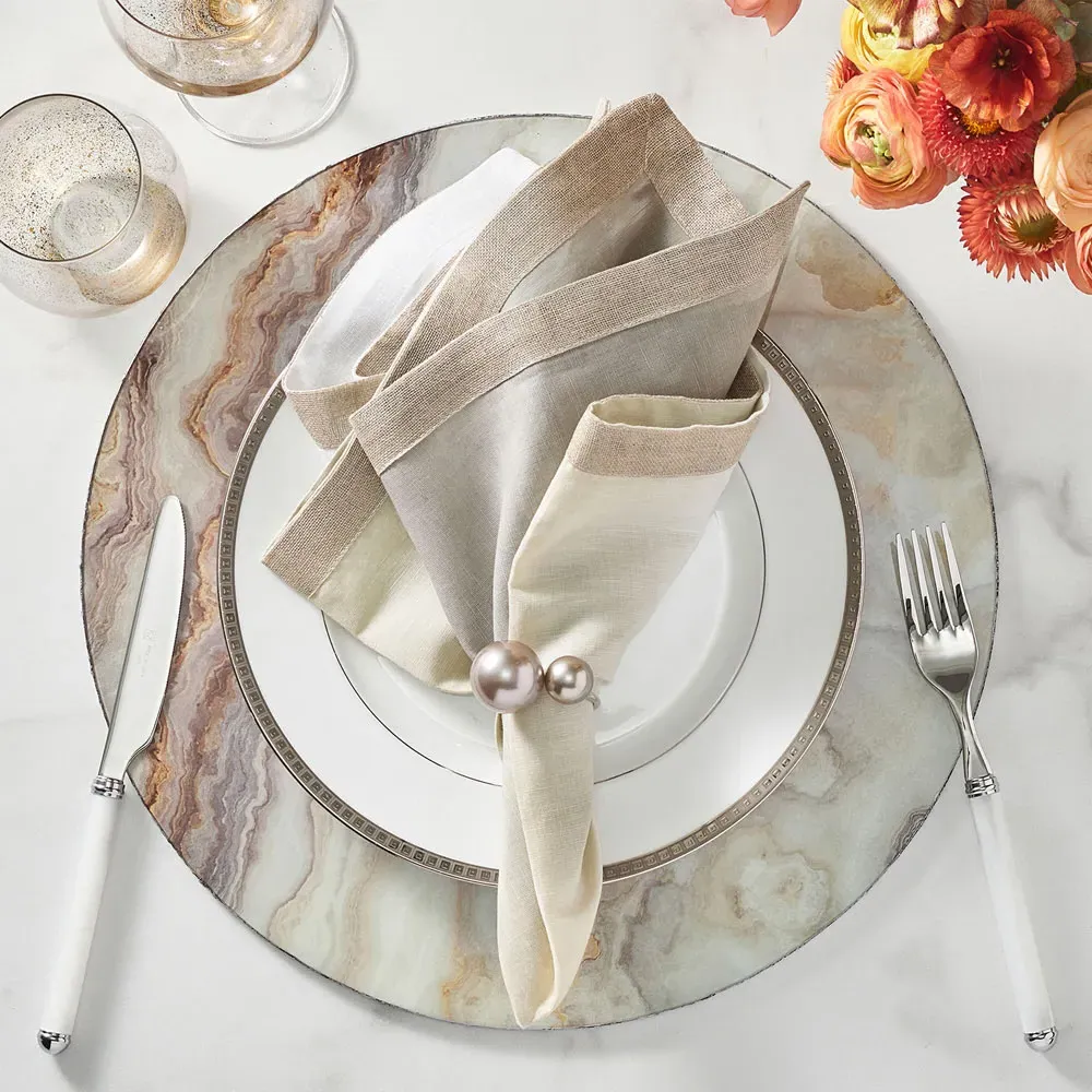 Dip Dye Linen Napkin Set of 4 - Silver