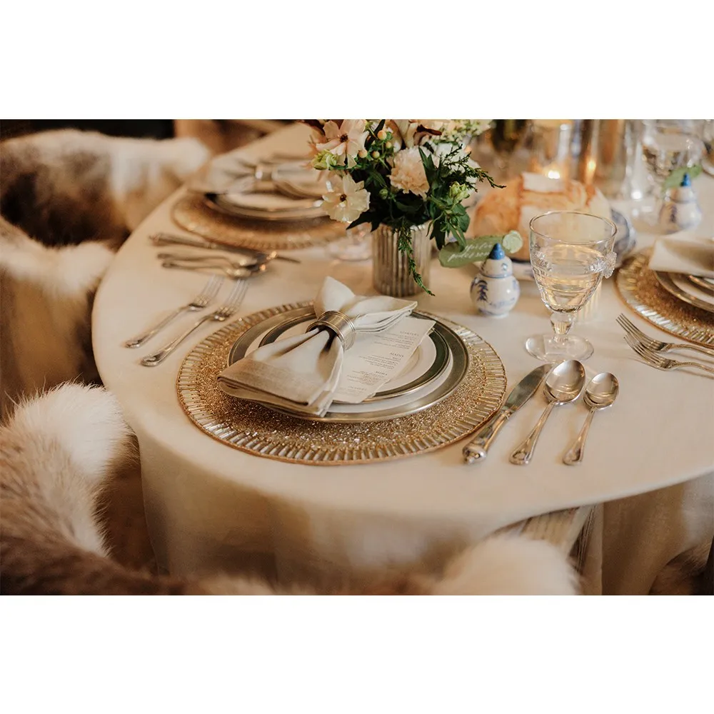 Dip Dye Linen Napkin Set of 4 - Silver