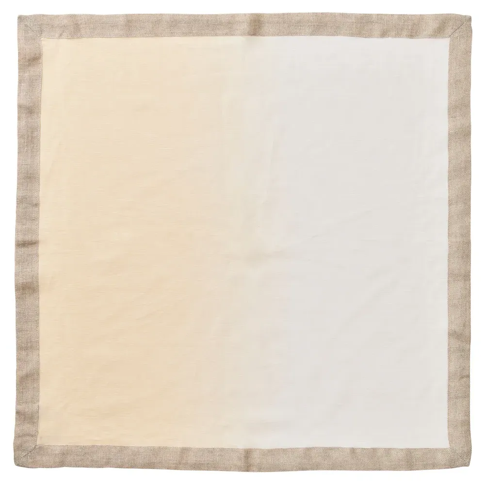 Dip Dye Ombre Linen Napkin Set of 4 - Beige