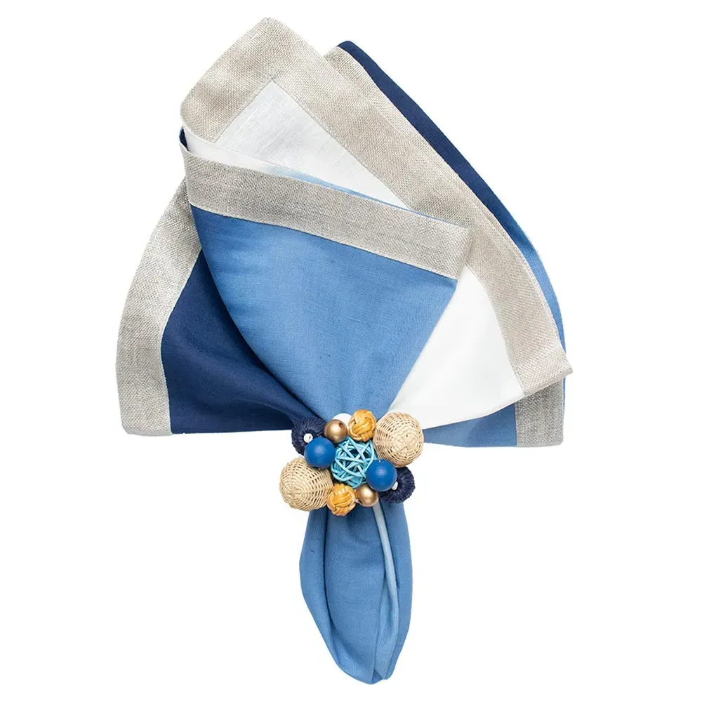 Dip Dye Ombre Linen Napkin Set of 4 - Blue