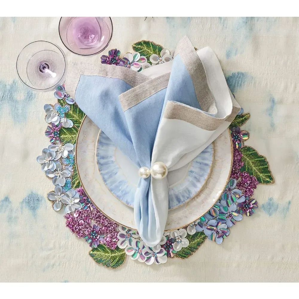 Dip Dye Ombre Linen Napkin Set of 4 - Periwinkle