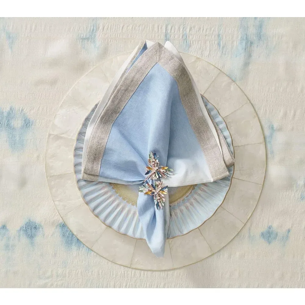 Dip Dye Ombre Linen Napkin Set of 4 - Periwinkle