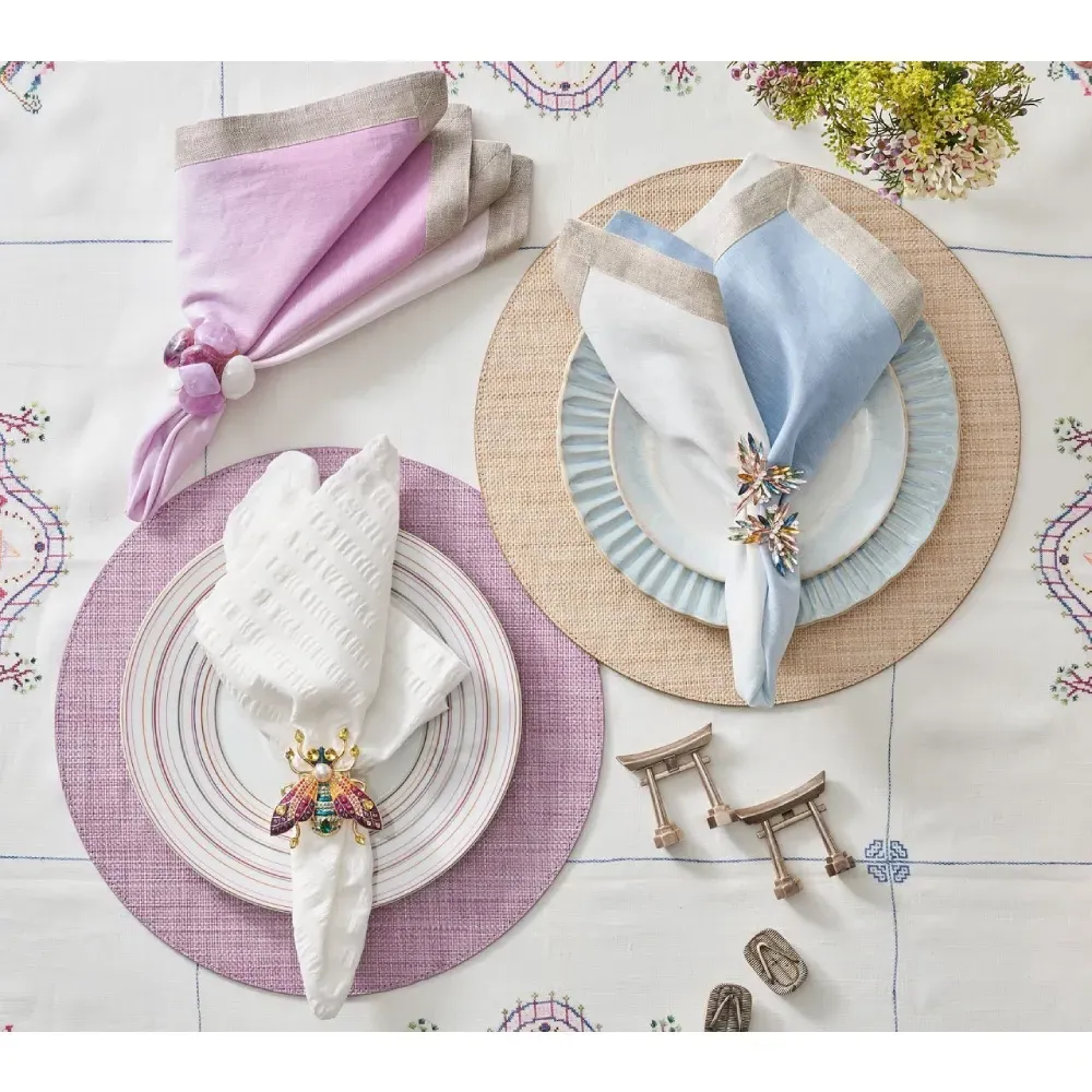 Dip Dye Ombre Linen Napkin Set of 4 - Periwinkle