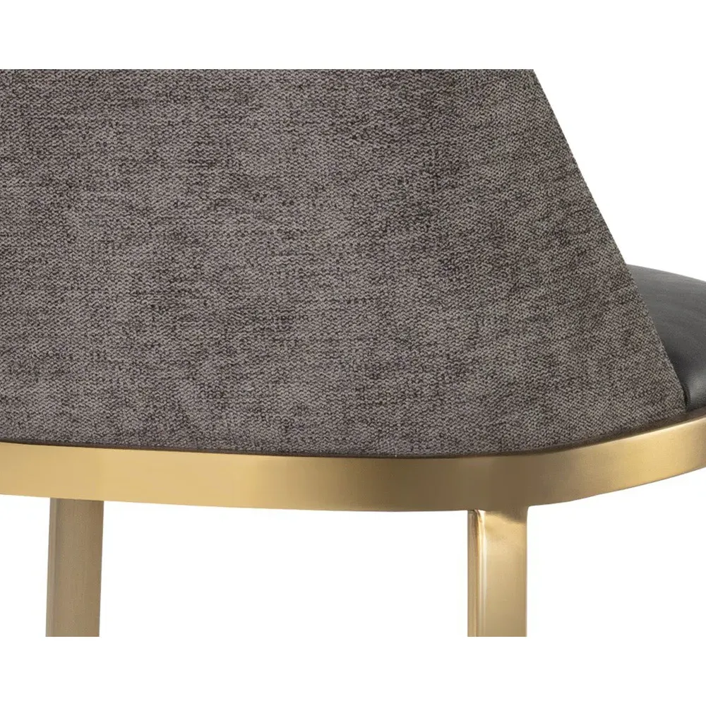 Divi Regency Bar Stool - Sparrow Grey, Gold Steel