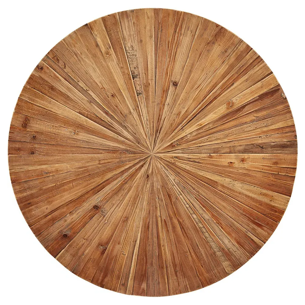 Dixiie Round Drum Coffee Table - Brown, Pine Wood