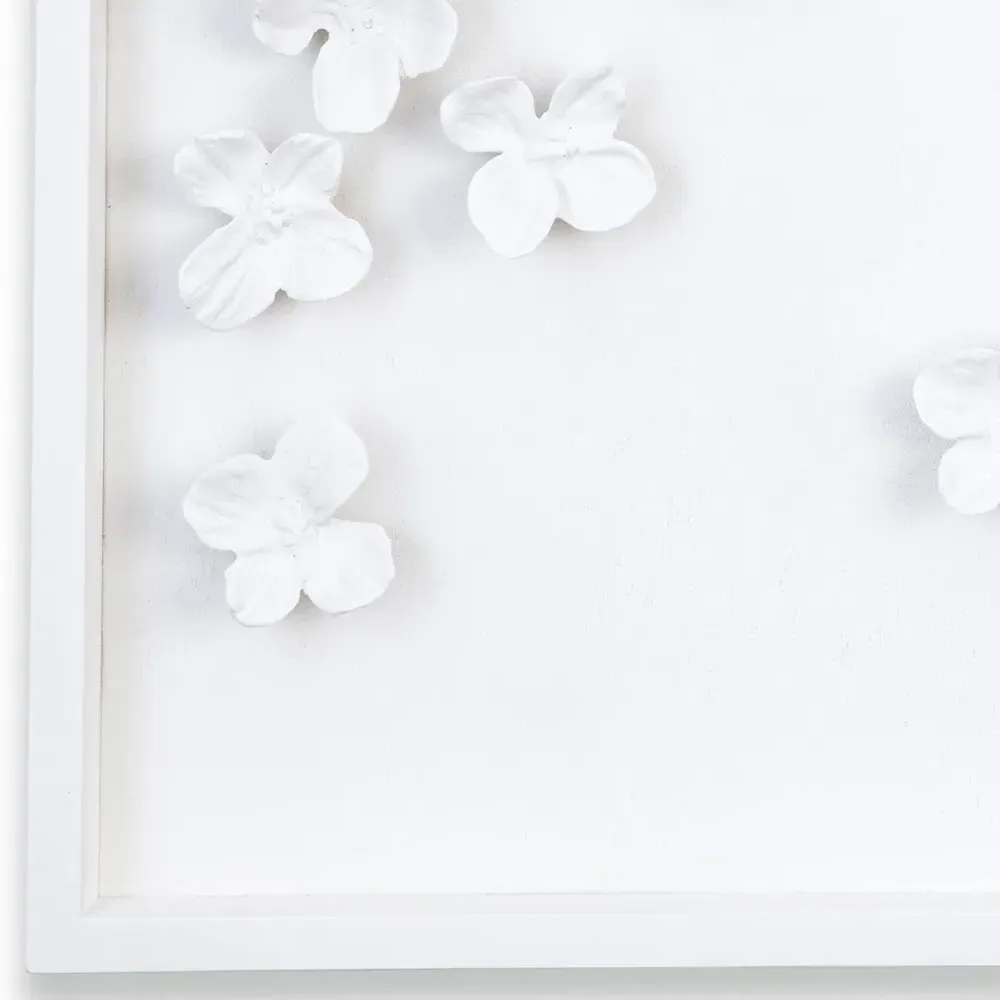 Dogwood Bouquet I Wall Sculpture - White, Resin