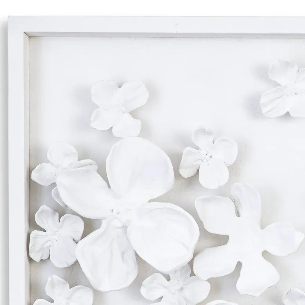 Dogwood Bouquet II Wall Sculpture - White, Resin