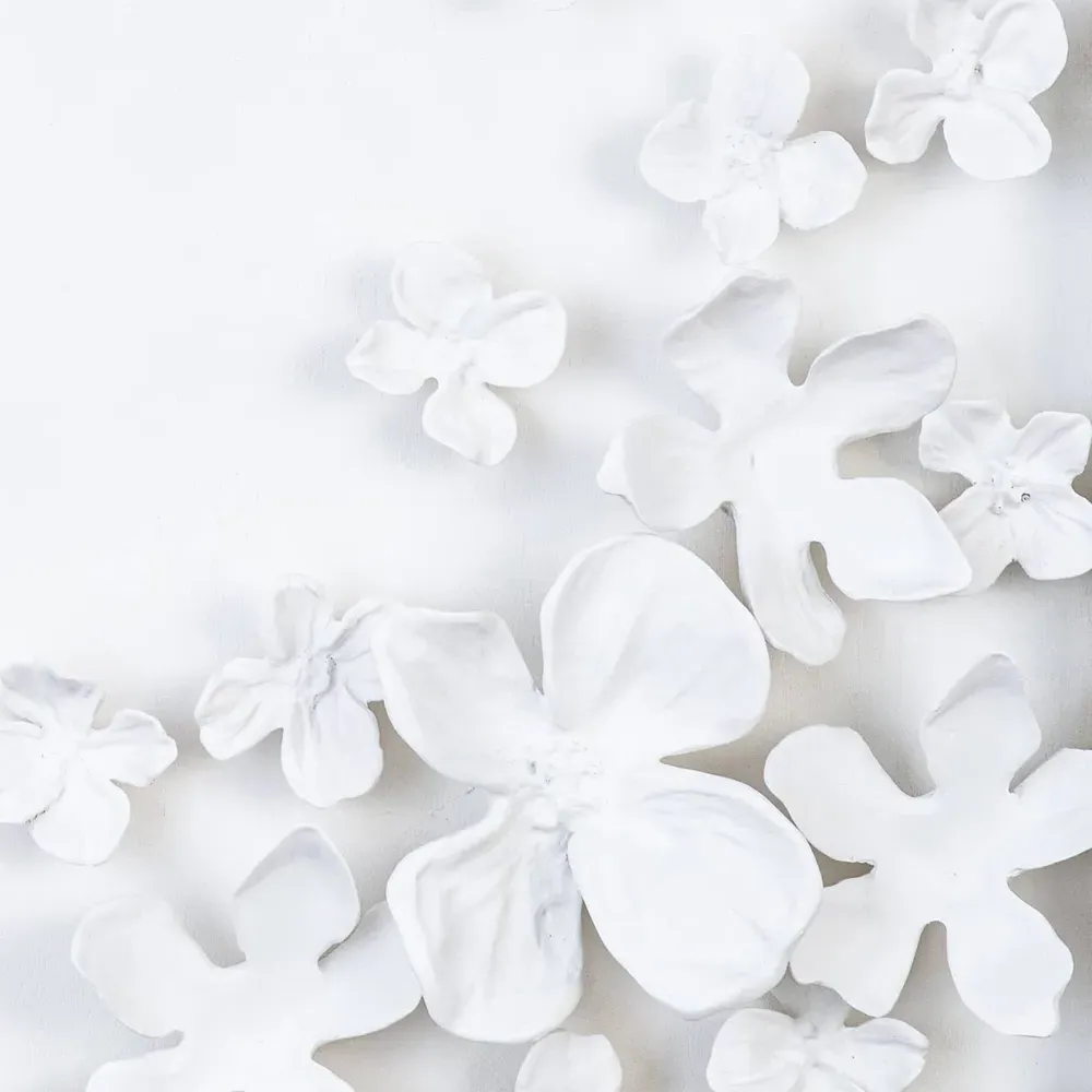 Dogwood Bouquet II Wall Sculpture - White, Resin