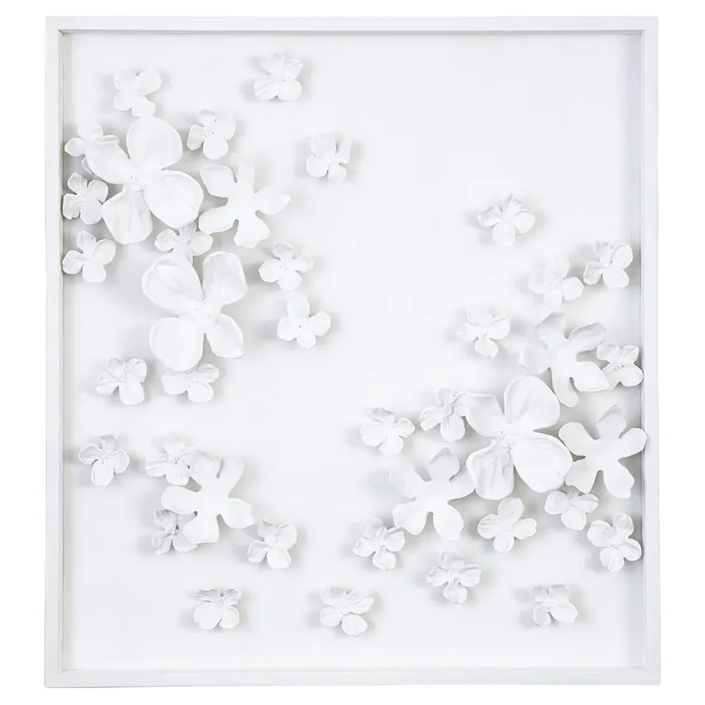 Dogwood Bouquet II Wall Sculpture - White, Resin