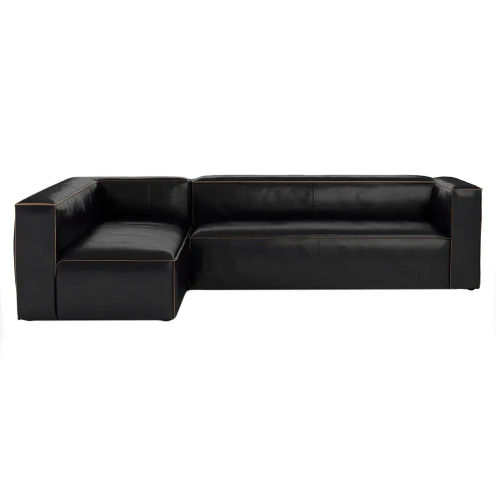 Domatillo 2-Piece Sectional LAF - Black, Leather