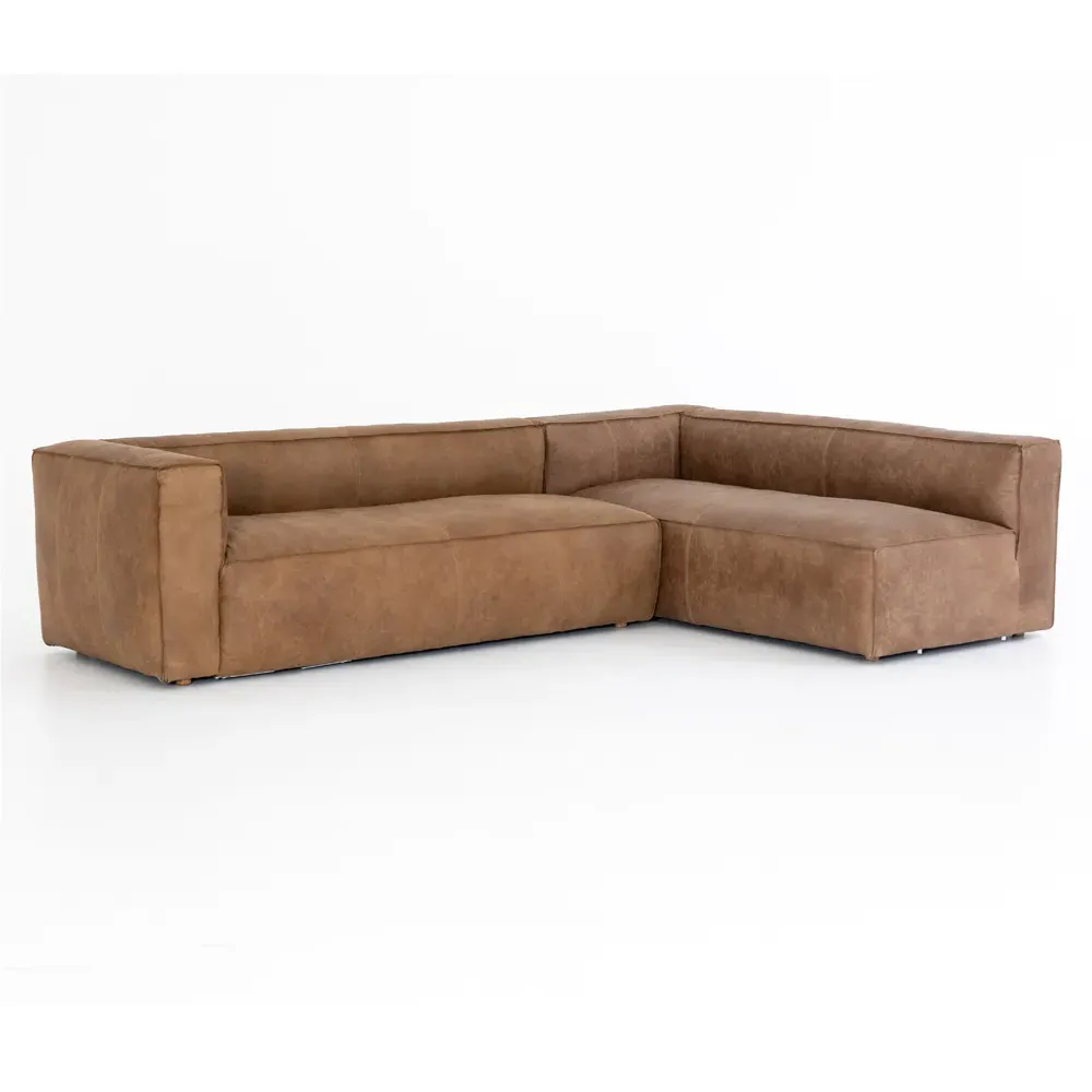 Domatillo 2-Piece Sectional RAF - Brown, Leather