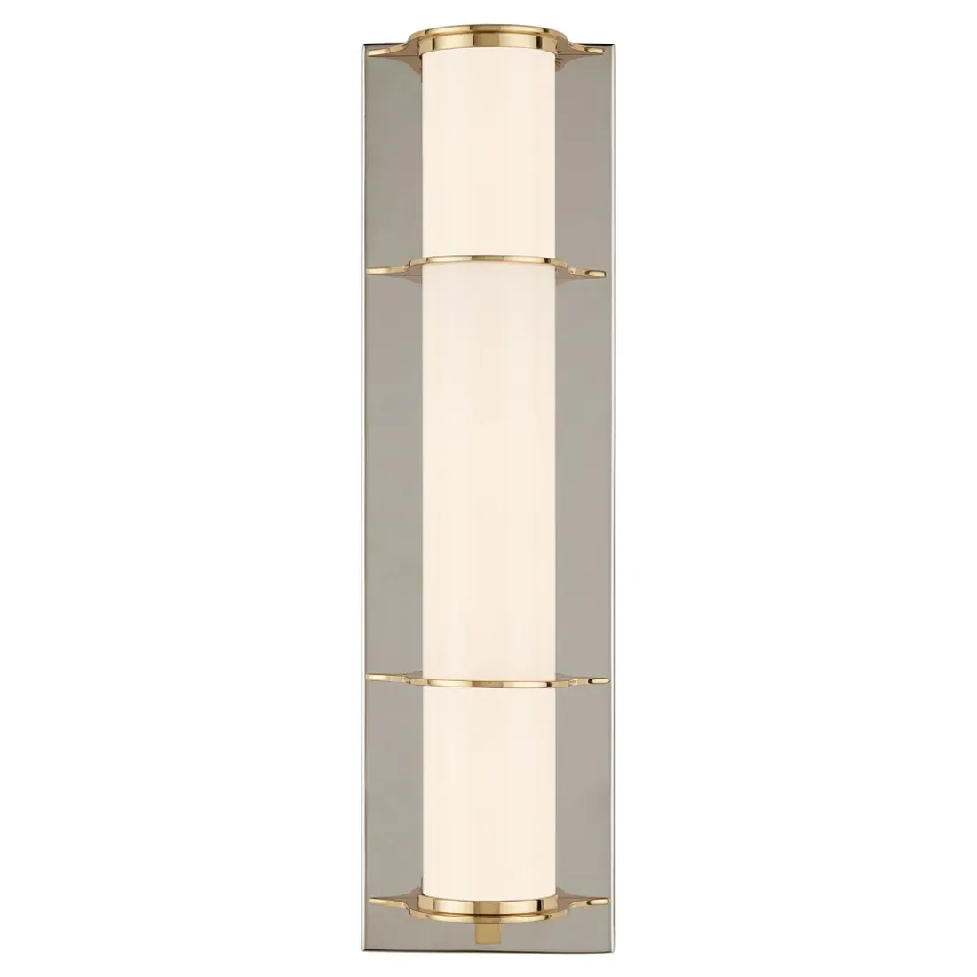 Dominic Bath Wall Sconce - Polished Nickel, Glass