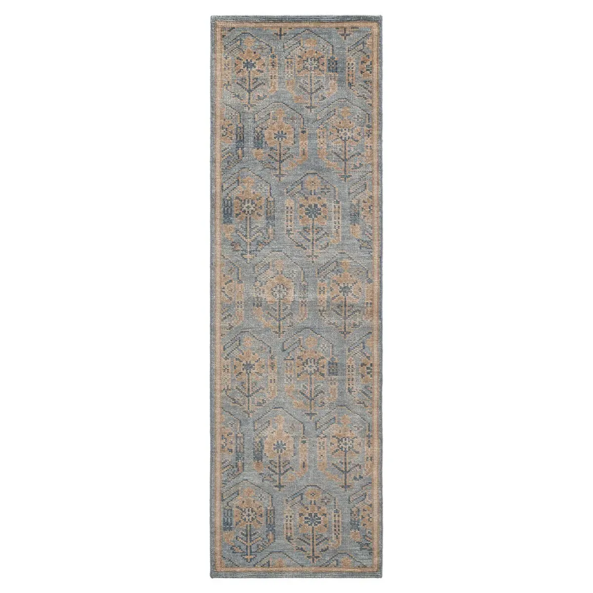 Dominic Oriental Patterned Hand Knotted Rug - Blue, Wool